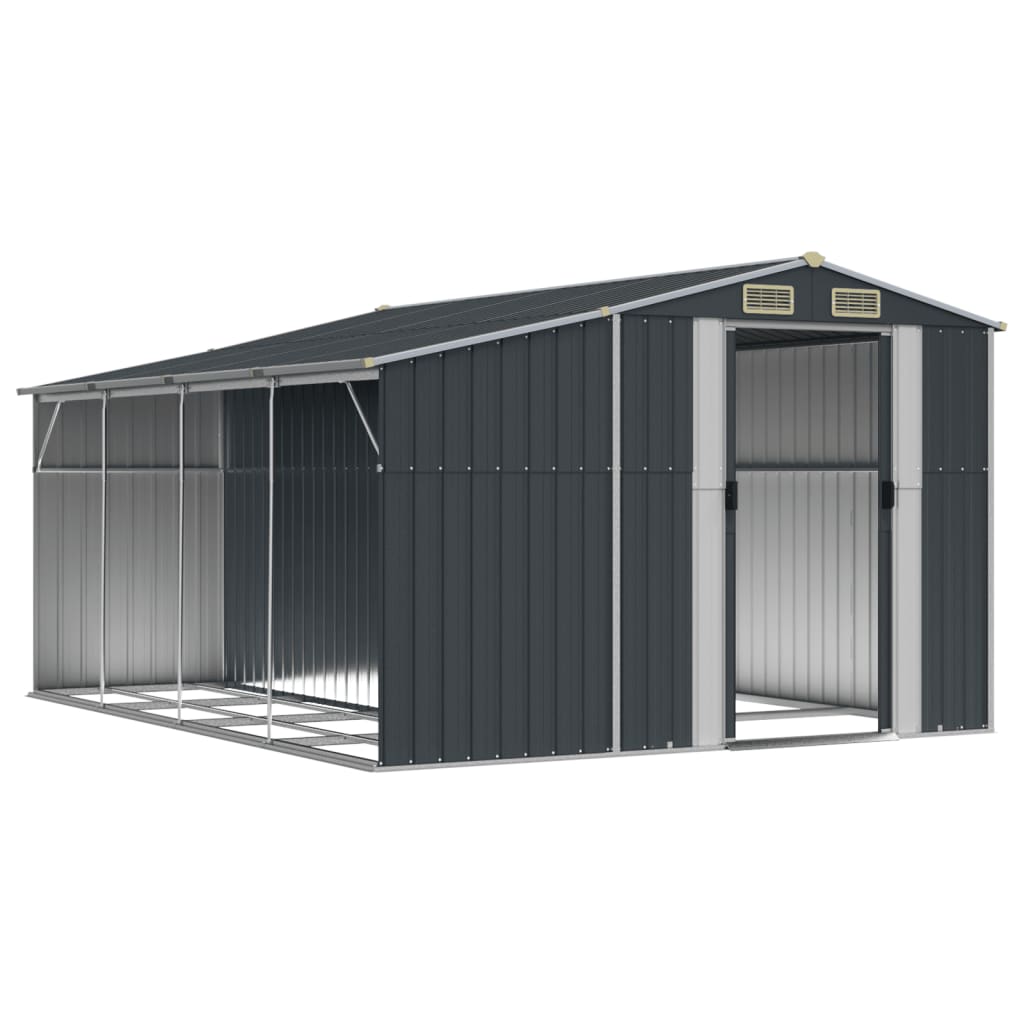 VidaXL Abri de jardin 277x365,5x179 cm acier galvanisé anthracite