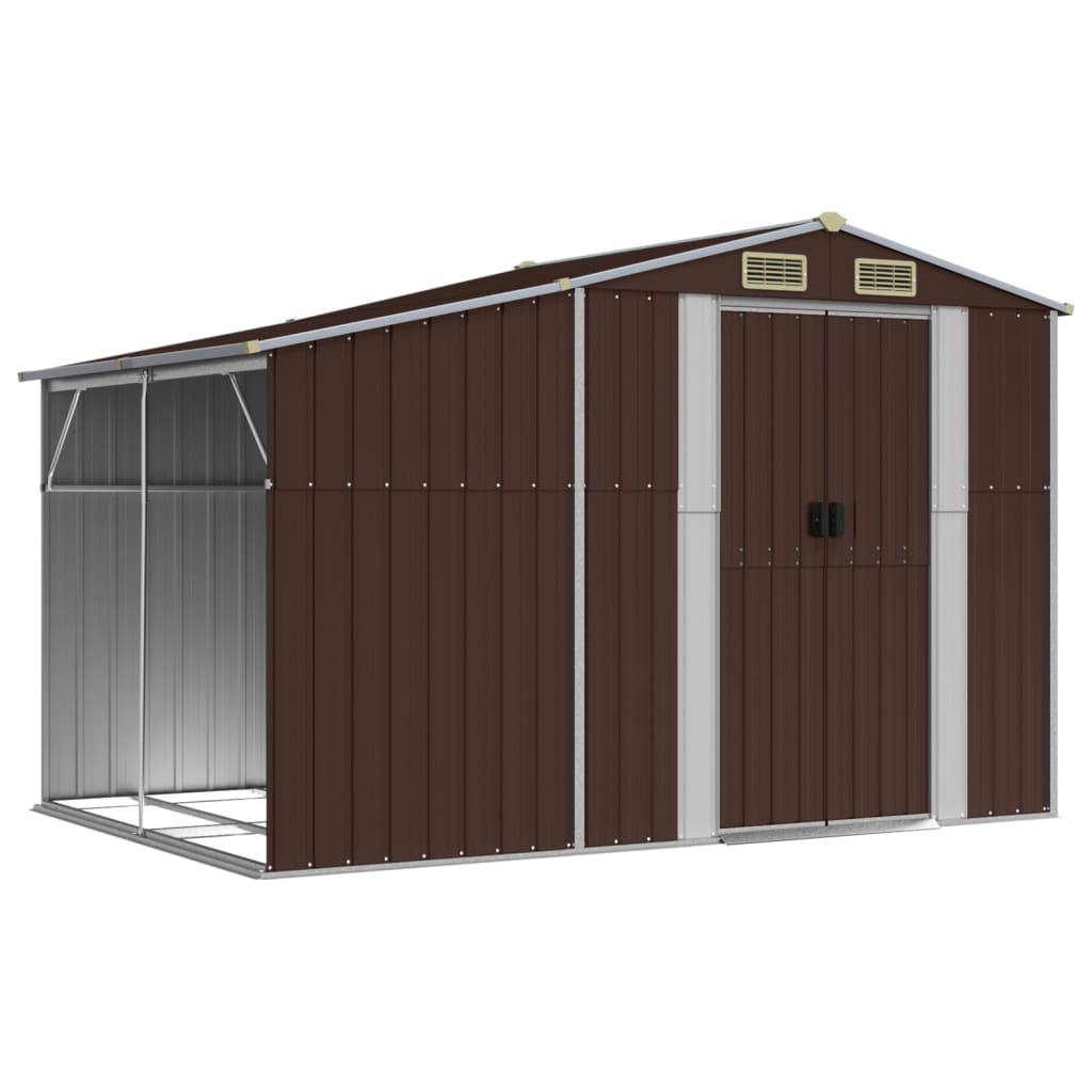 VidaXL Abri de jardin 277x192,5x179 cm acier galvanisé marron