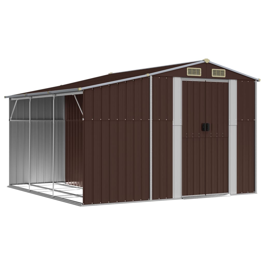 VidaXL Abri de jardin 277x279x179 cm acier galvanisé marron