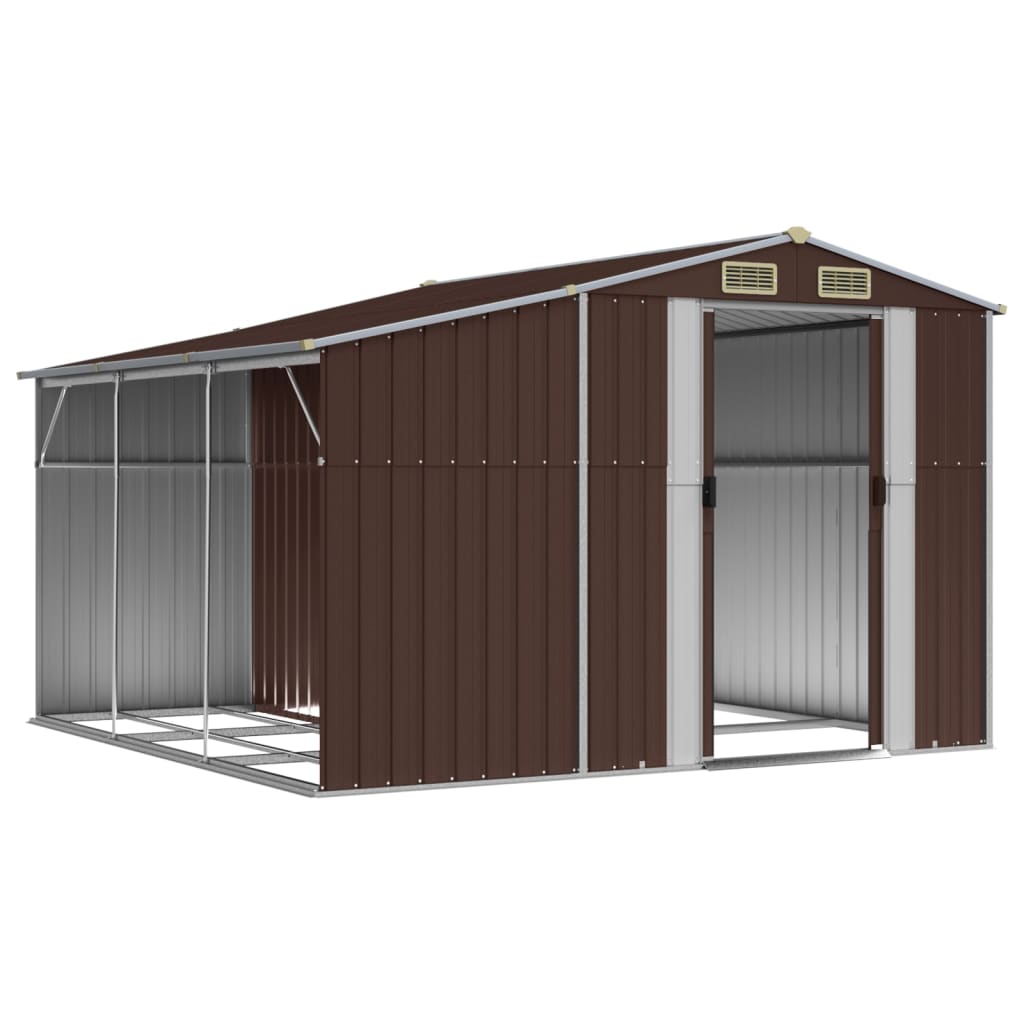 VidaXL Abri de jardin 277x279x179 cm acier galvanisé marron