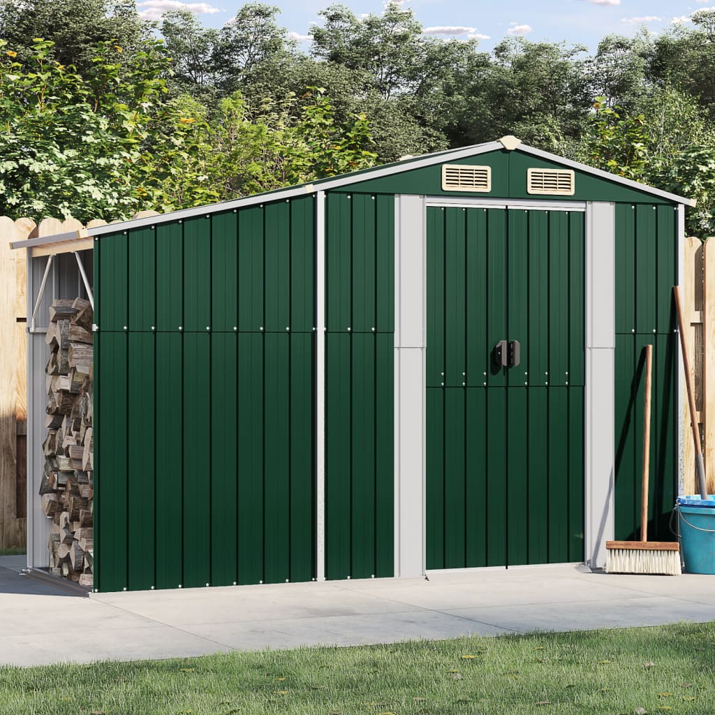 VidaXL Abri de jardin 277x93x179 cm acier galvanisé vert