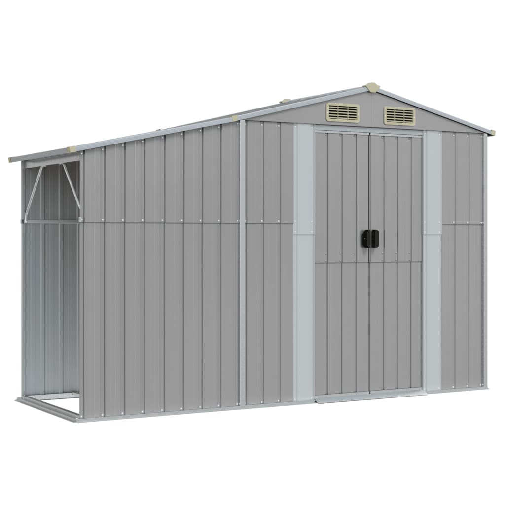 VidaXL Abri de jardin 277x93x179 cm acier galvanisé gris