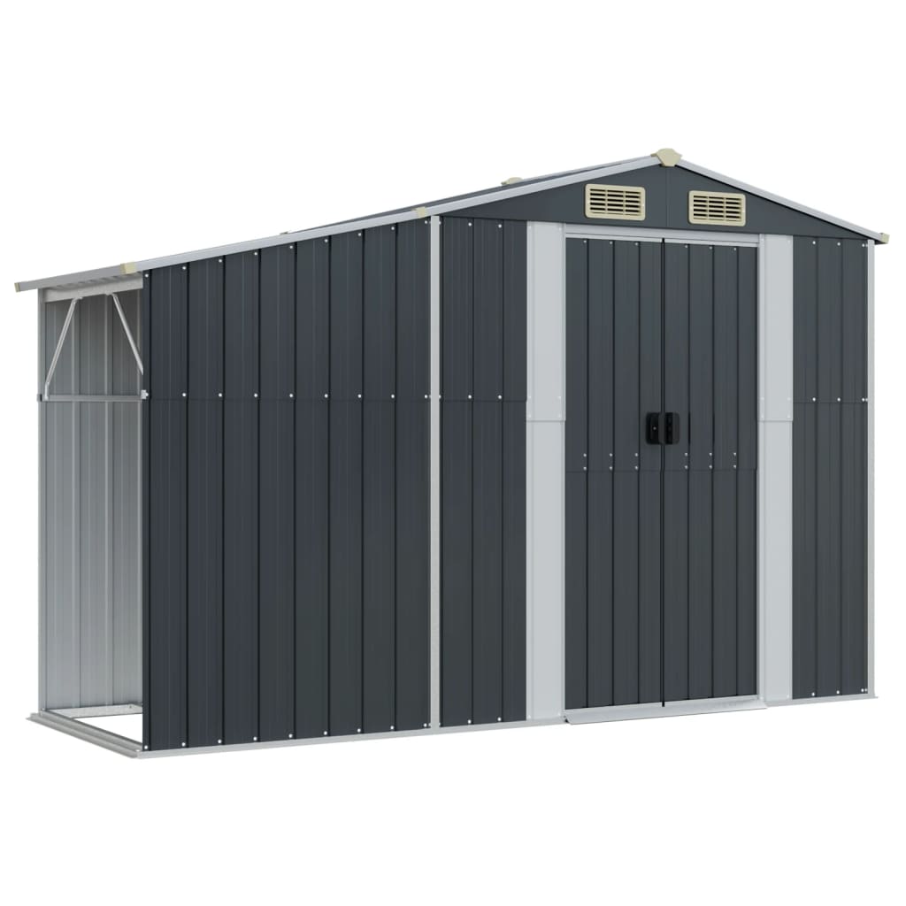 VidaXL Abri de jardin 277x93x179 cm acier galvanisé anthracite