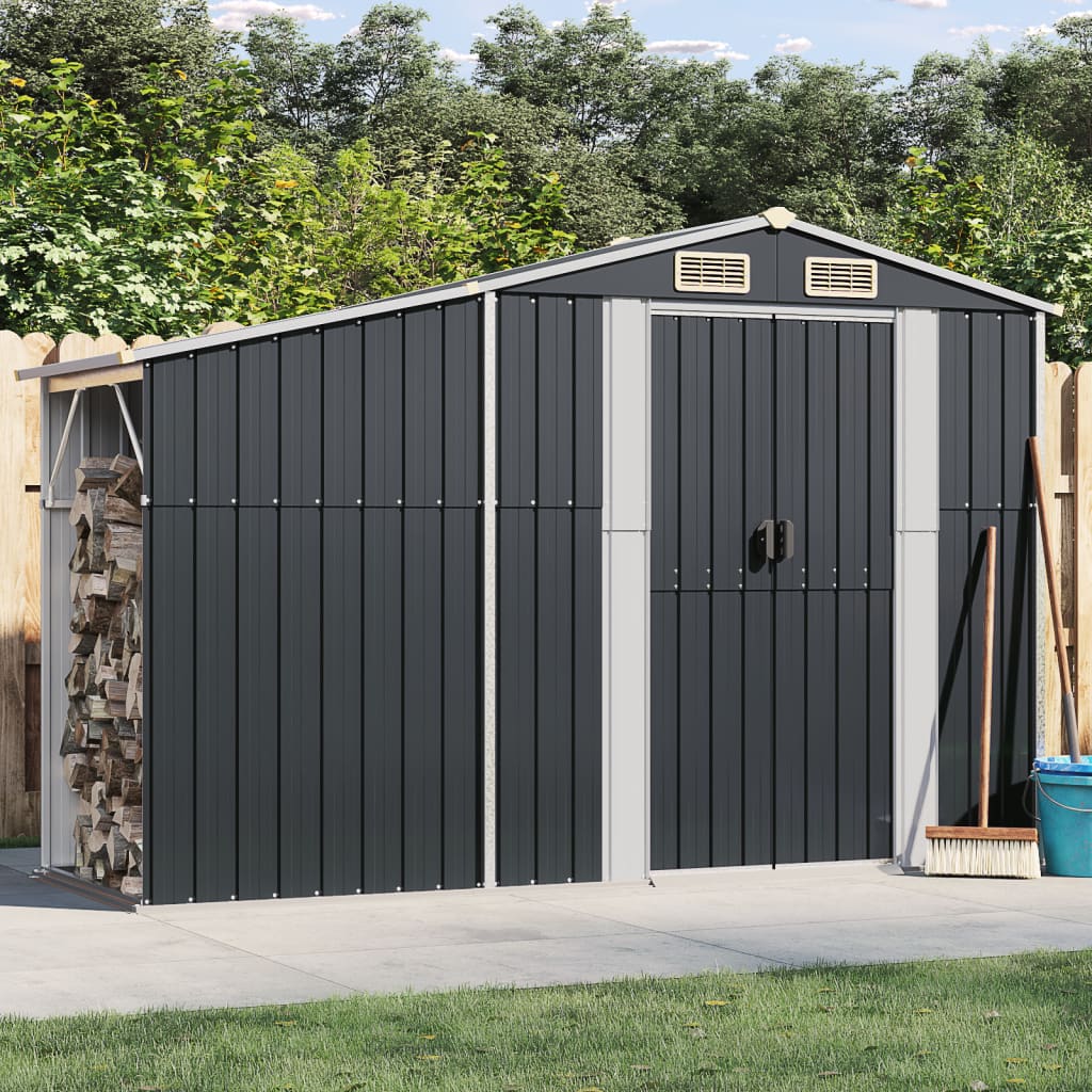 VidaXL Abri de jardin 277x93x179 cm acier galvanisé anthracite