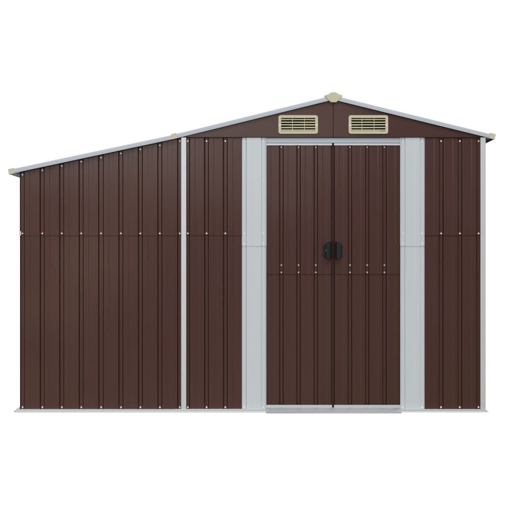 VidaXL Abri de jardin 277x93x179 cm acier galvanisé marron