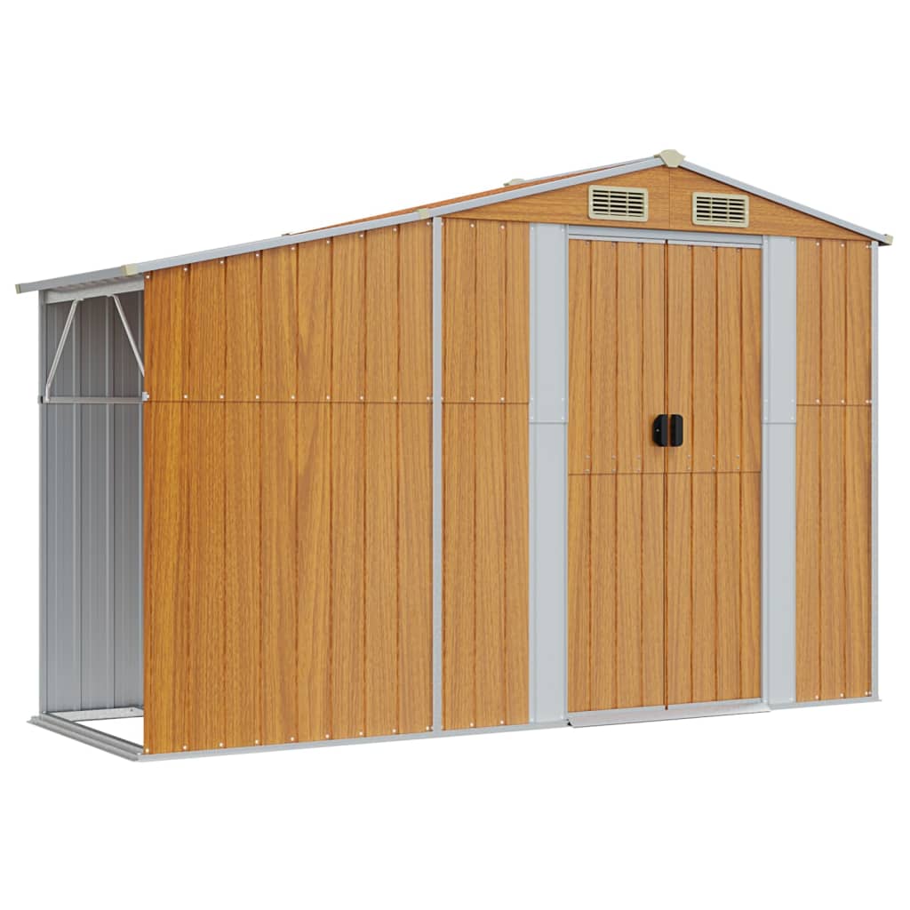 VidaXL Abri de jardin 277x93x179 cm acier galvanisé marron