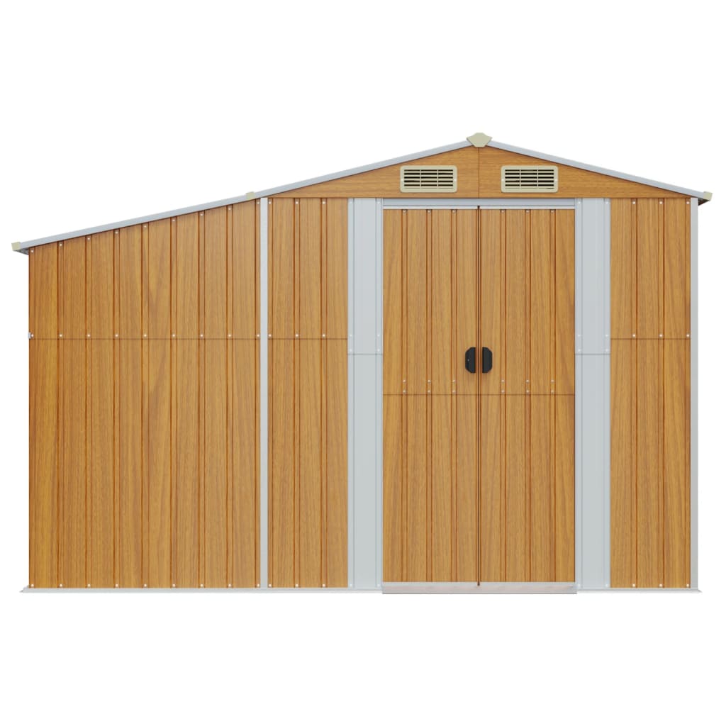 VidaXL Abri de jardin 277x93x179 cm acier galvanisé marron