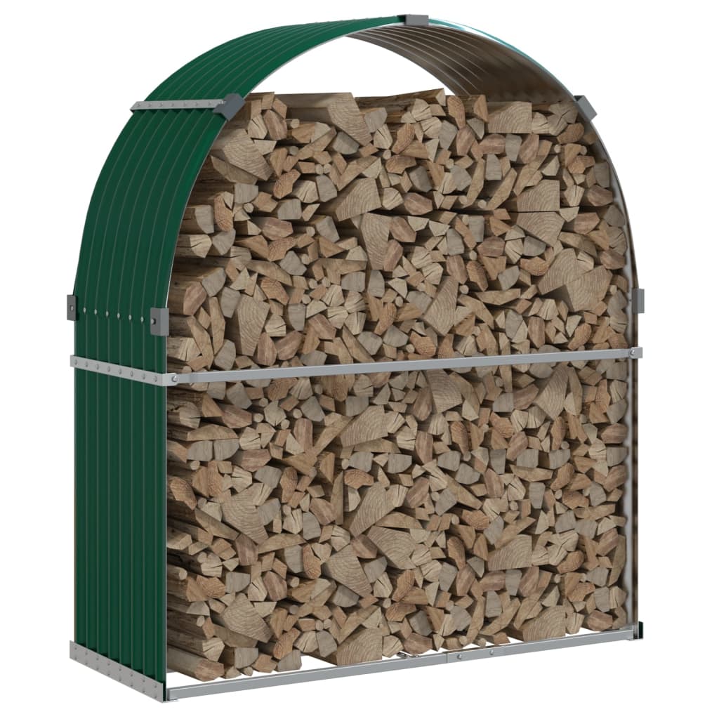 Vidaxx stockage de bois de chauffage 120x45x140 cm acier galvanisé vert