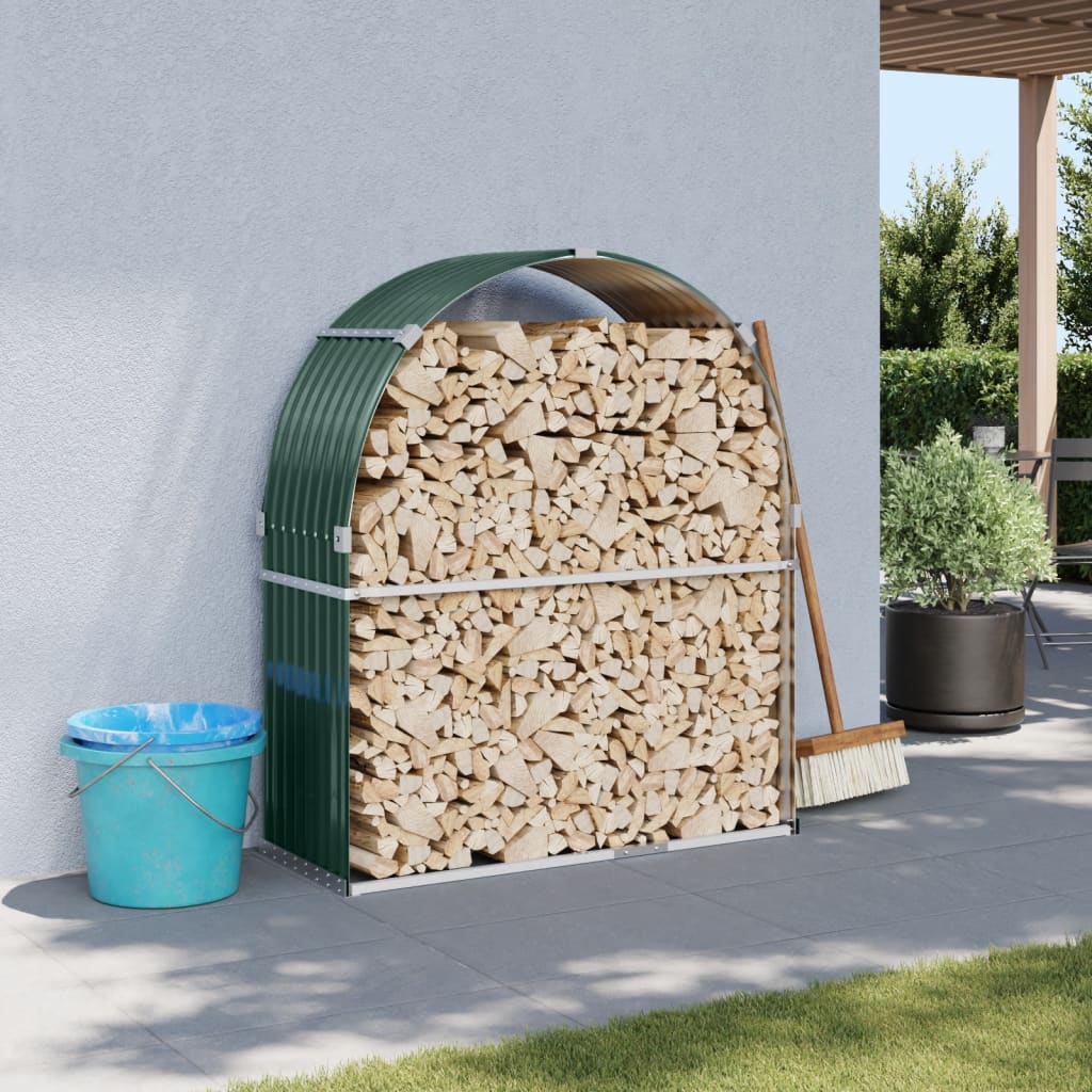 Vidaxx stockage de bois de chauffage 120x45x140 cm acier galvanisé vert