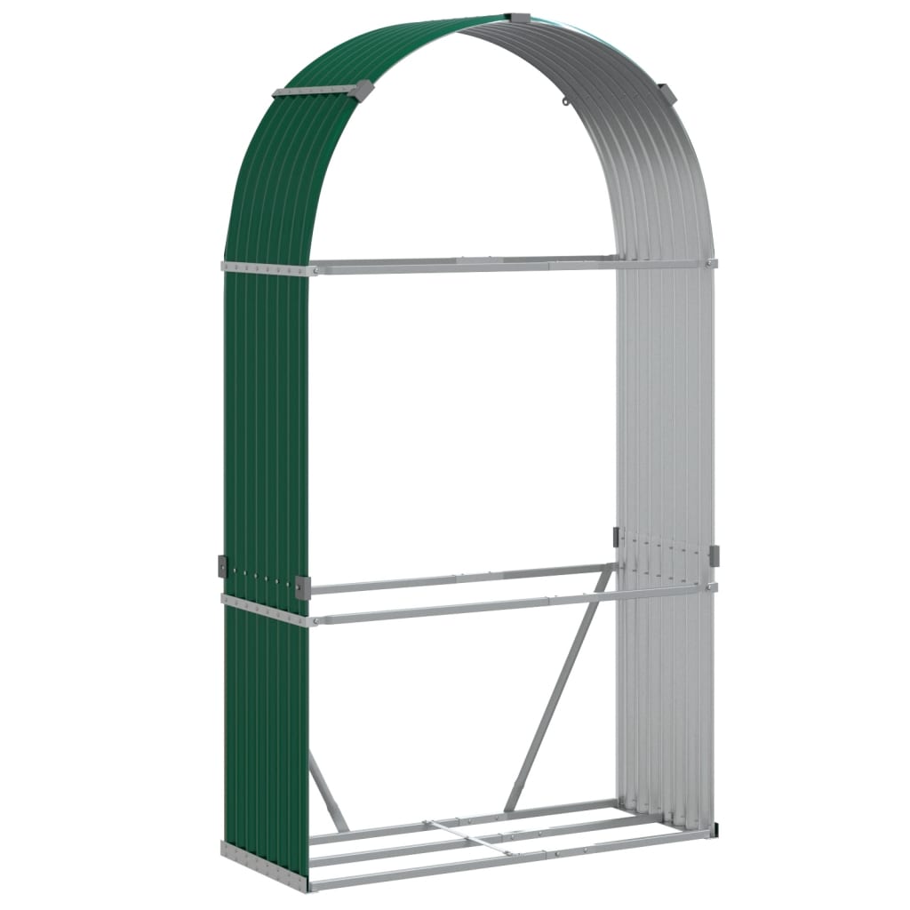 Vidaxx stockage de bois de chauffage 120x45x210 cm acier galvanisé vert