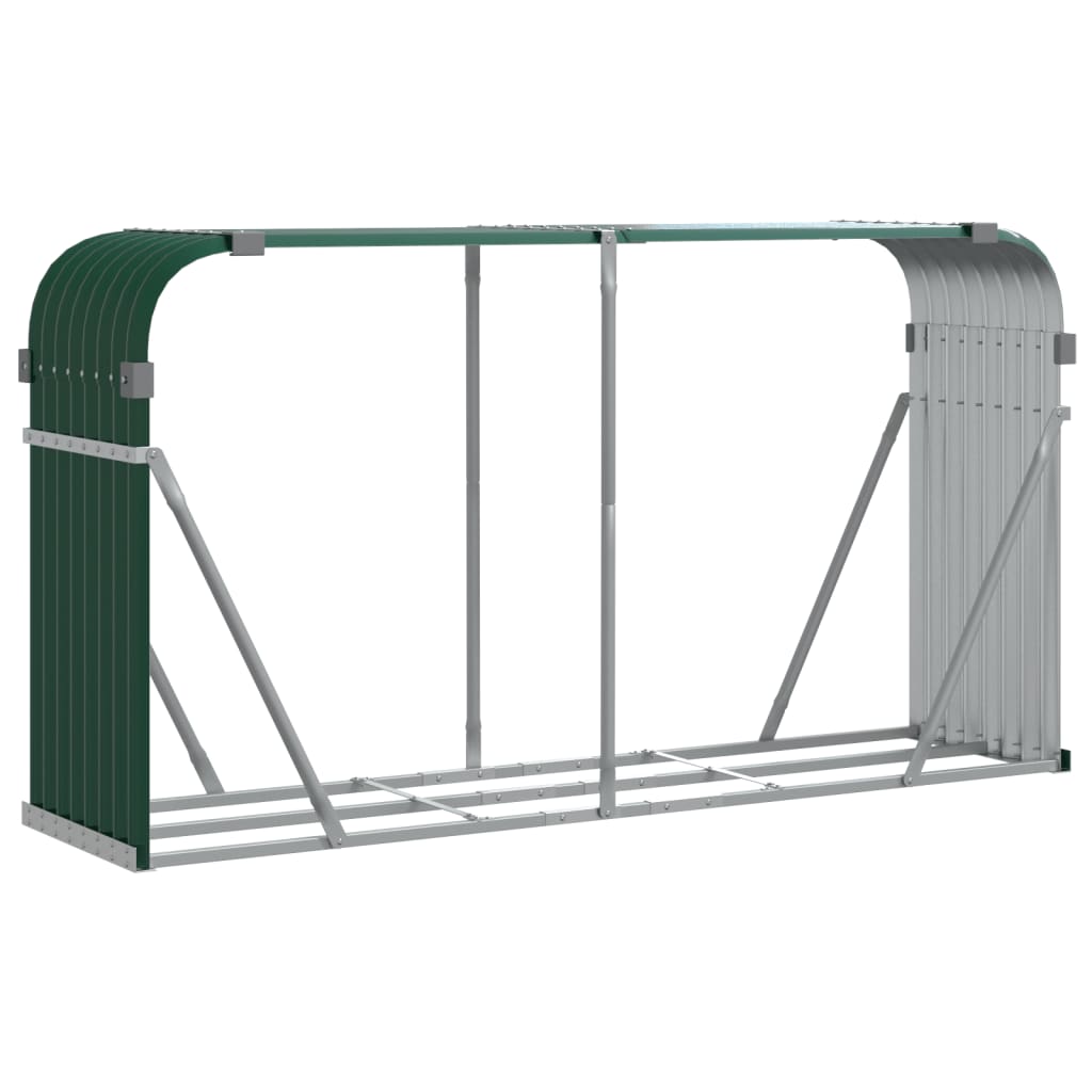 Vidaxx stockage de bois de chauffage 234x45x100 cm acier galvanisé vert
