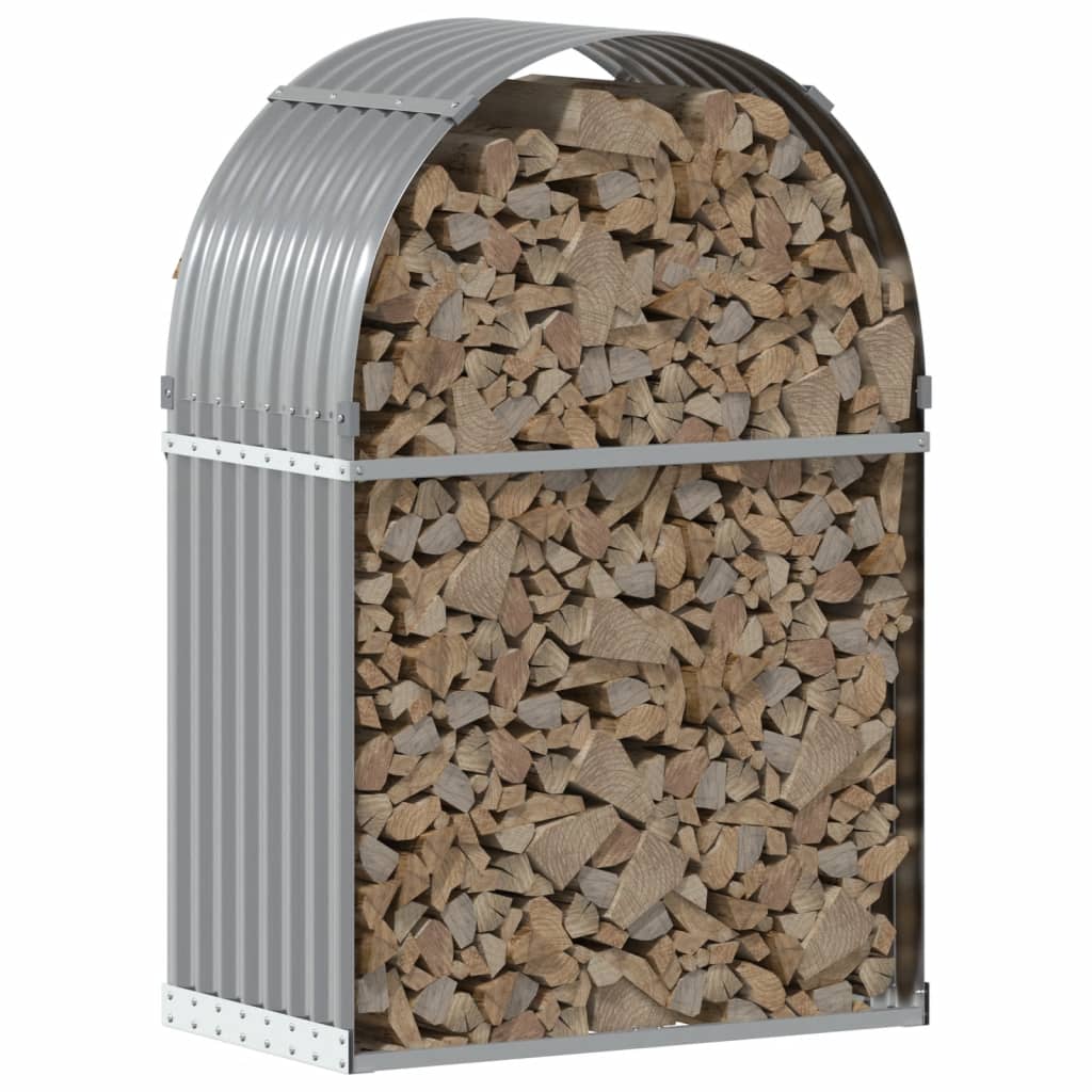 Vidaxx stockage de bois de chauffage 80x45x120 cm acier galvanisé gris clair