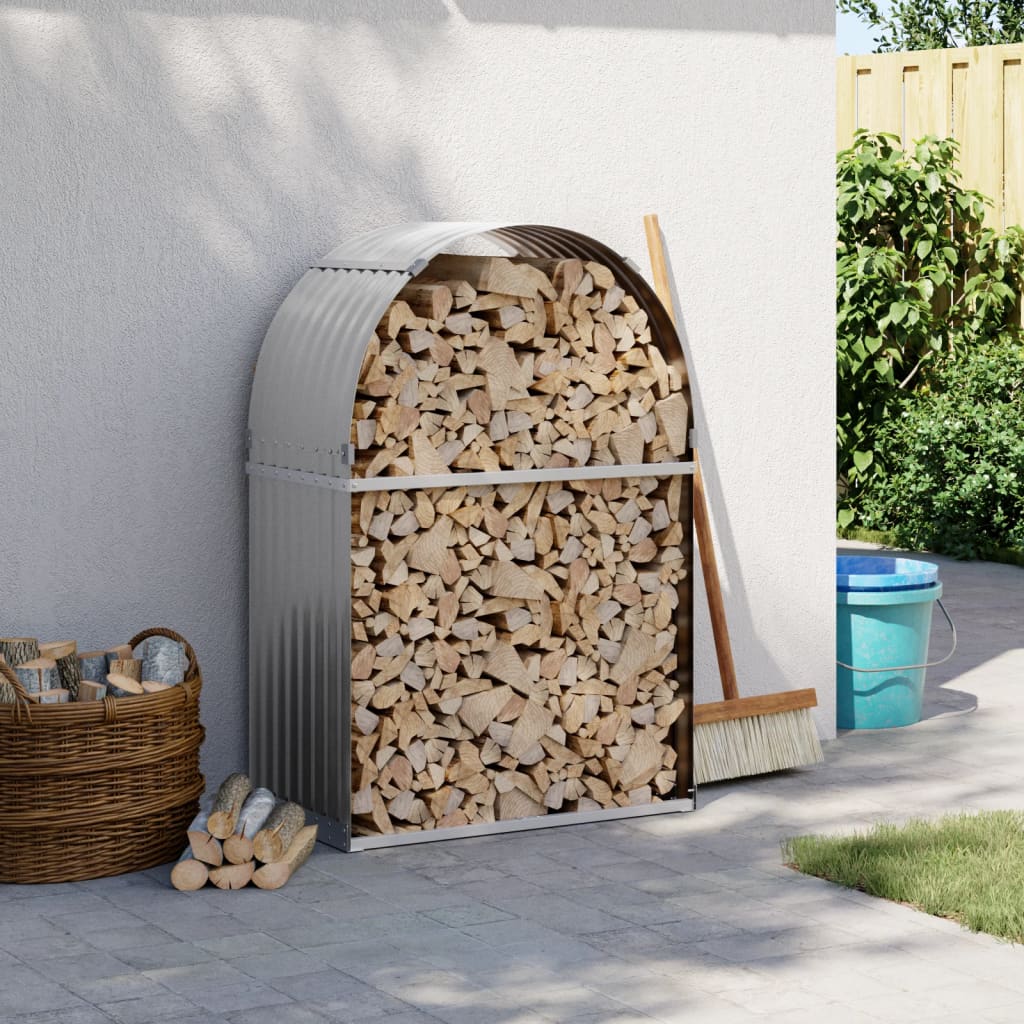 Vidaxx stockage de bois de chauffage 80x45x120 cm acier galvanisé gris clair