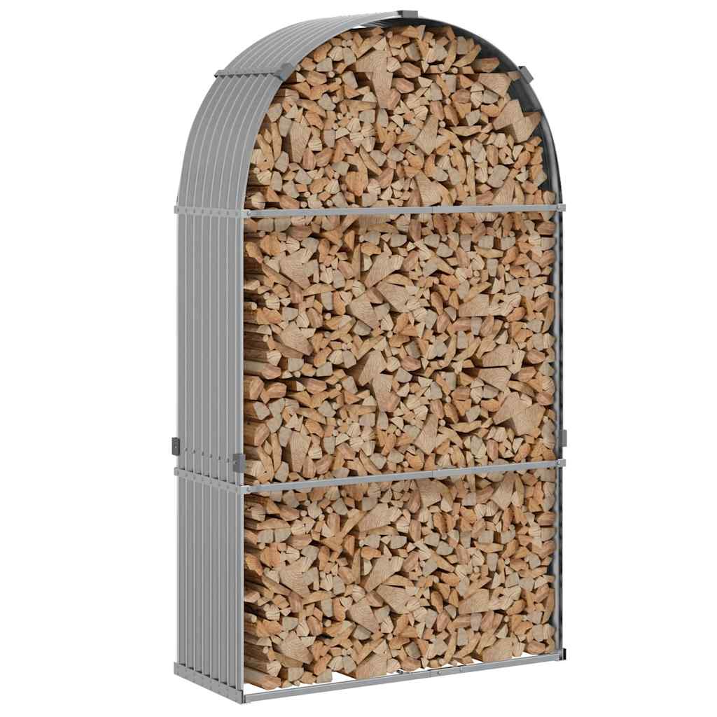 Vidaxx stockage de bois de chauffage 120x45x210 cm acier galvanisé gris clair
