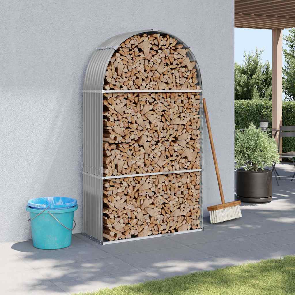 Vidaxx stockage de bois de chauffage 120x45x210 cm acier galvanisé gris clair