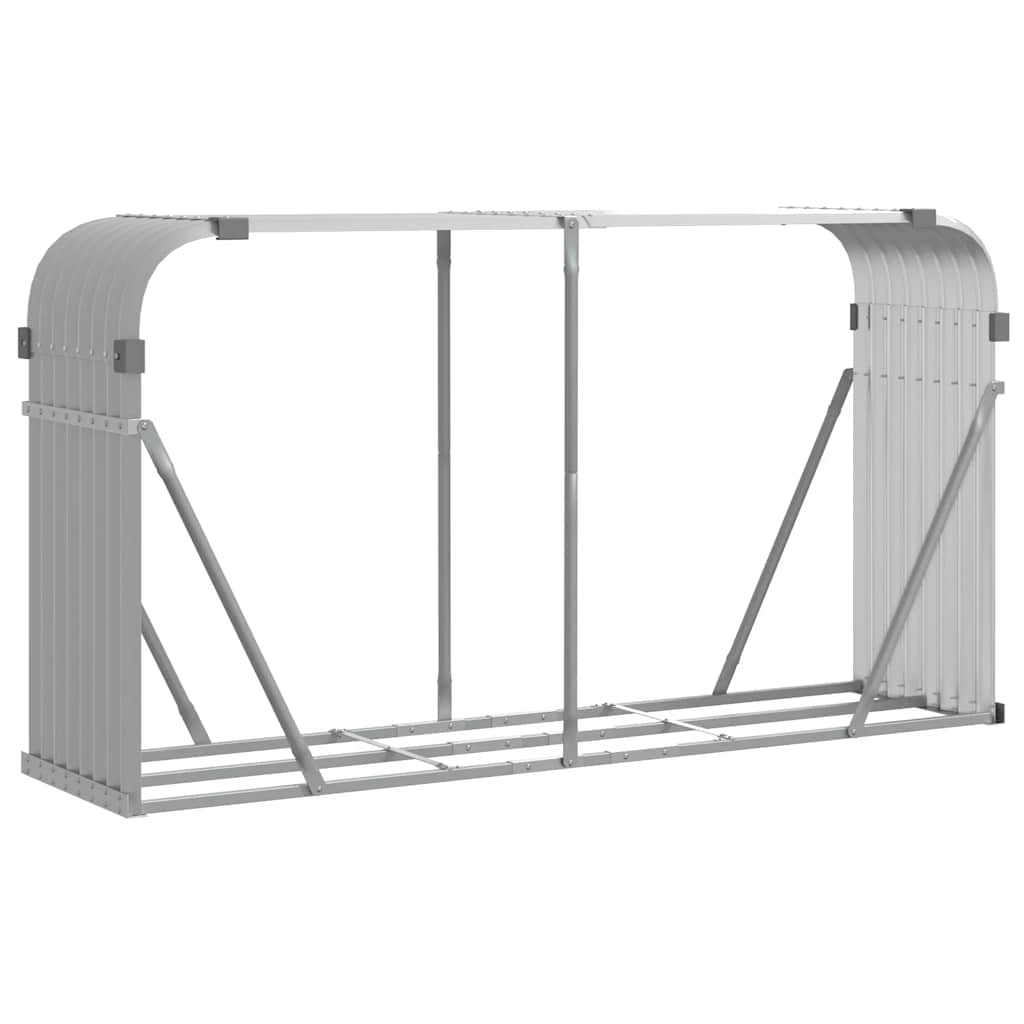 Vidaxx stockage de bois de chauffage 180x45x100 cm acier galvanisé gris clair