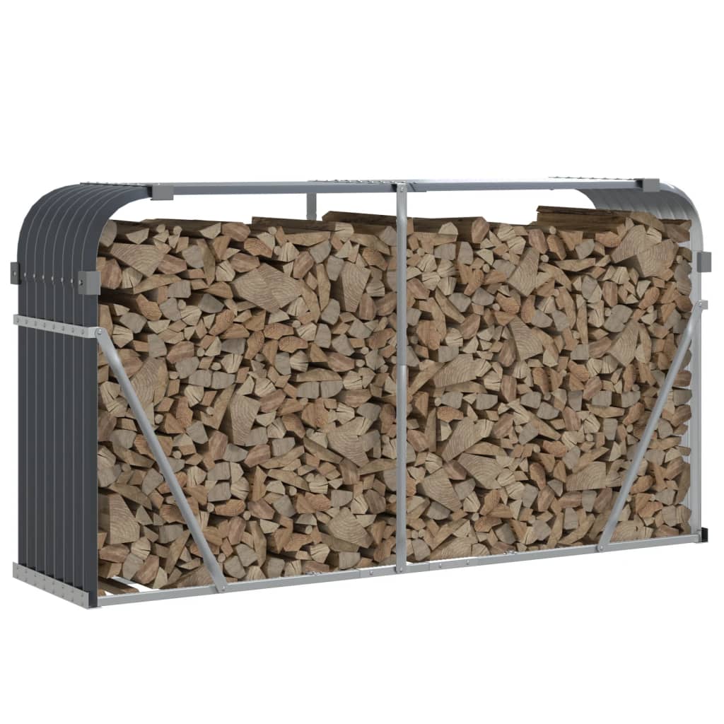 Stockage de bois de chauffage Vidaxx 180x45x100 cm acier galvanisé anthracite