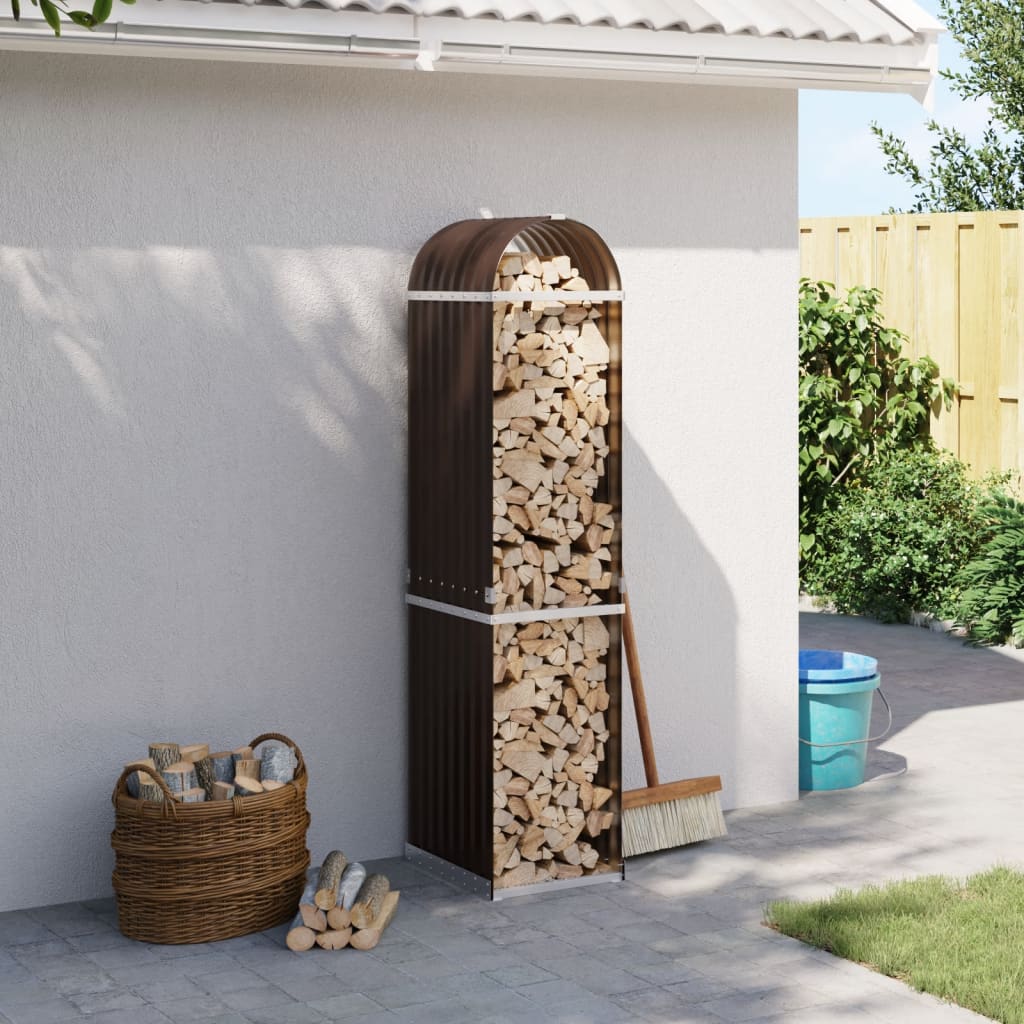 Vidaxx stockage de bois de chauffage 40x45x170 cm acier galvanisé marron