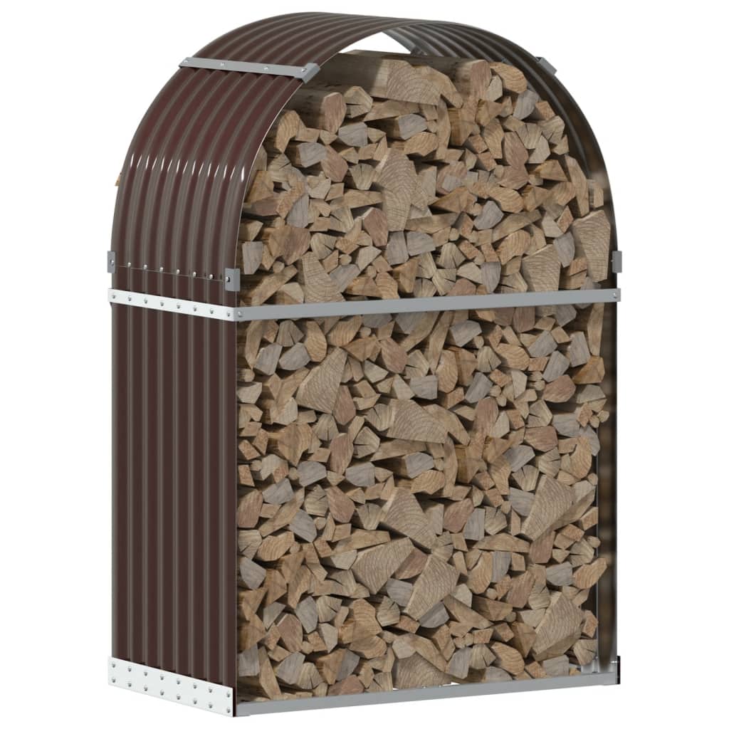 Vidaxx stockage de bois de chauffage 80x45x120 cm acier galvanisé marron