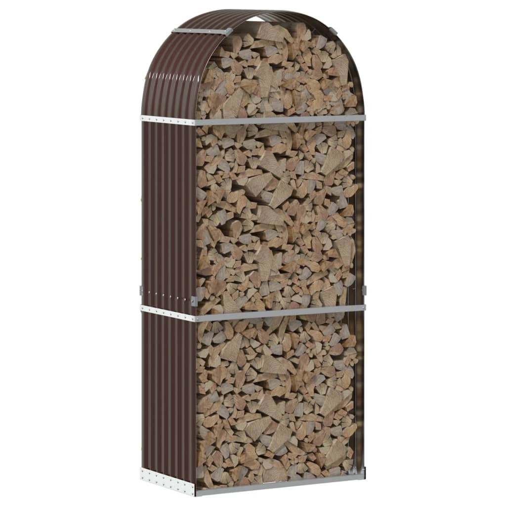 Vidaxx stockage de bois de chauffage 80x45x190 cm acier galvanisé marron