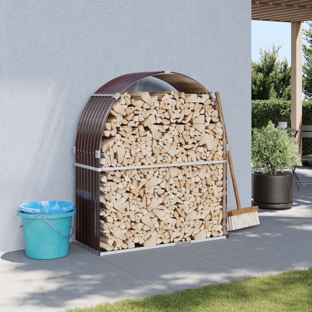 Vidaxx stockage de bois de chauffage 120x45x140 cm acier galvanisé marron