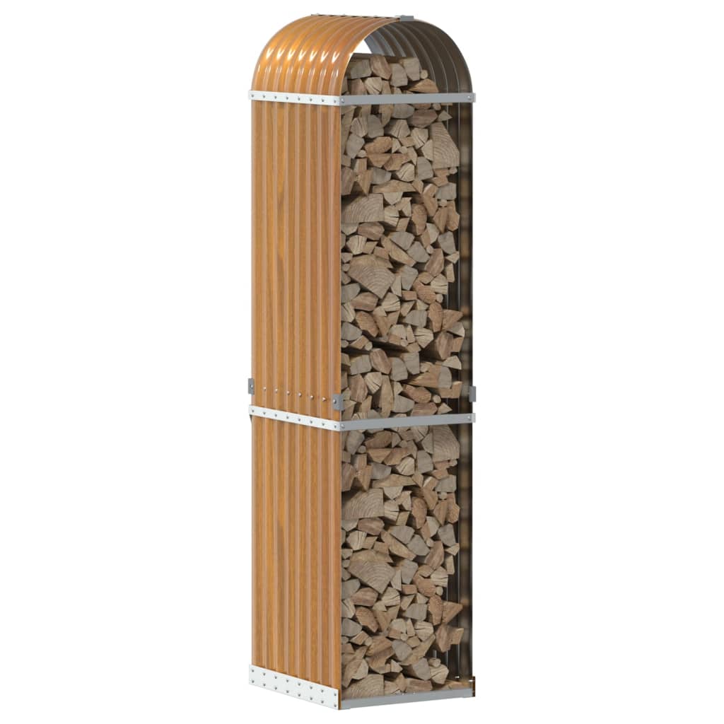 Vidaxx stockage de bois de chauffage 40x45x170 cm acier galvanisé marron clair