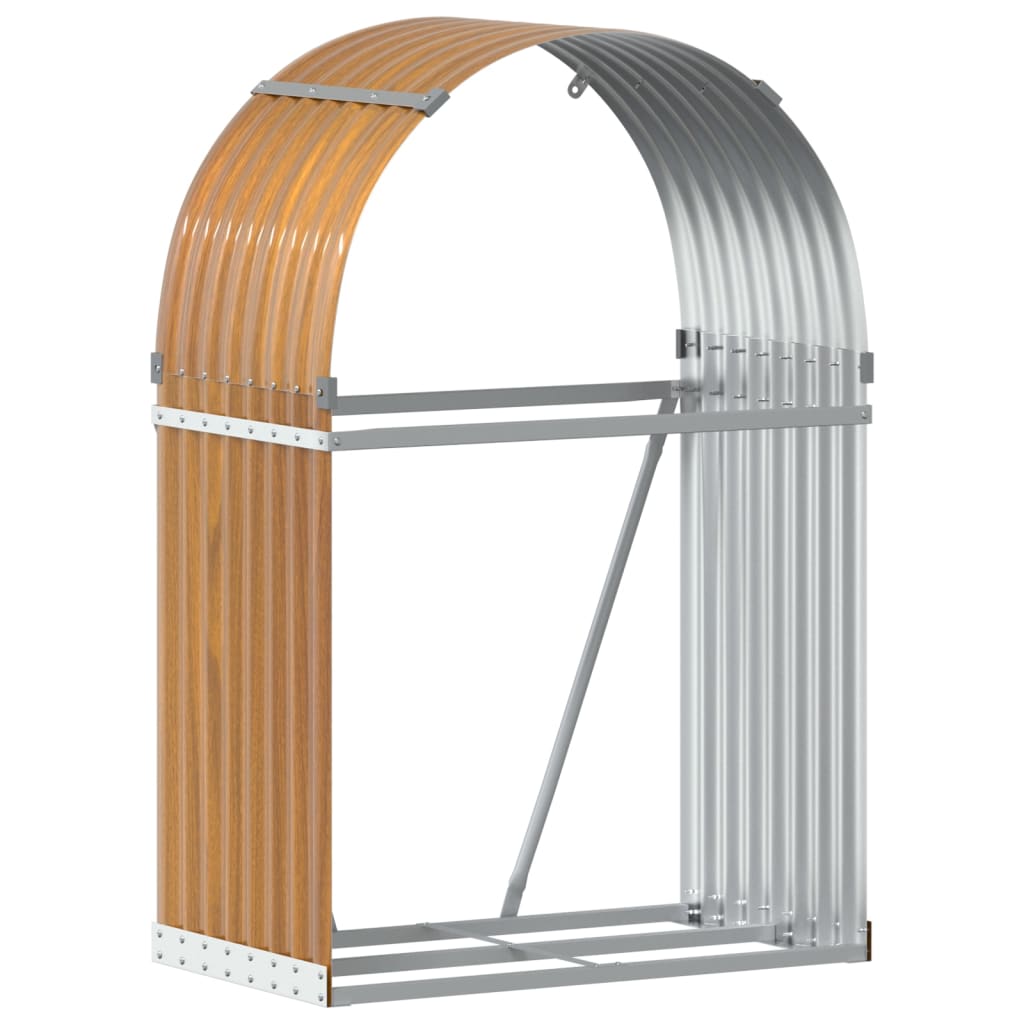 Vidaxx stockage de bois de chauffage 80x45x120 cm acier galvanisé marron clair