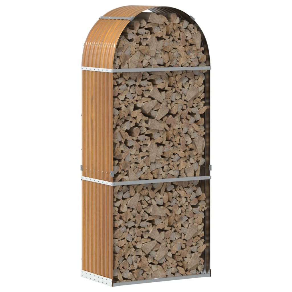 Vidaxx stockage de bois de chauffage 80x45x190 cm acier galvanisé marron clair