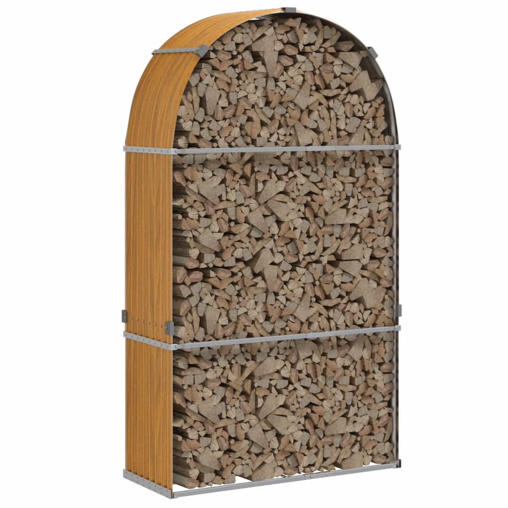 Vidaxx stockage de bois de chauffage 120x45x210 cm acier galvanisé marron clair