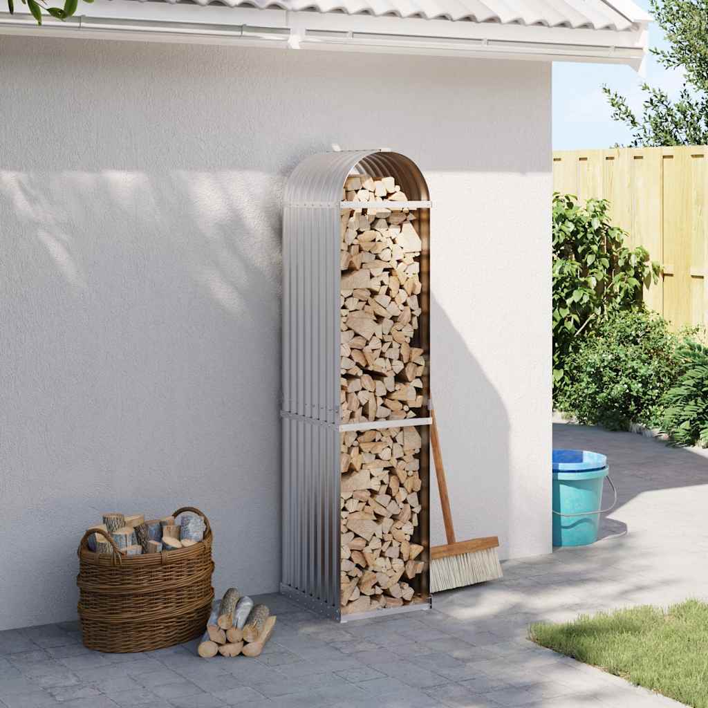 Vidaxx stockage de bois de chauffage 40x45x170 cm en acier galvanisé couleur argent