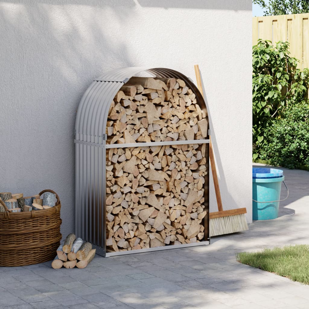 Vidaxx stockage de bois de chauffage 80x45x120 cm en acier galvanisé couleur argent