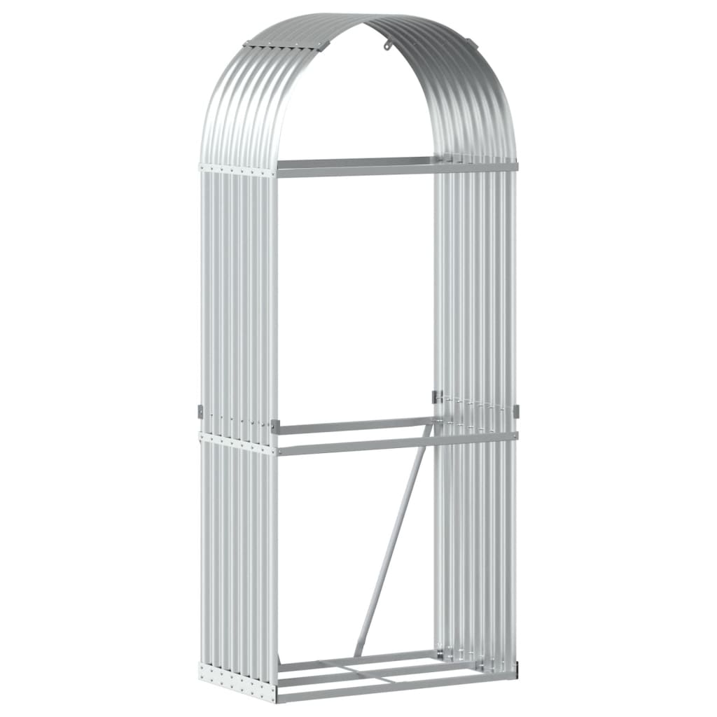 Vidaxx stockage de bois de chauffage 80x45x190 cm en acier galvanisé couleur argent