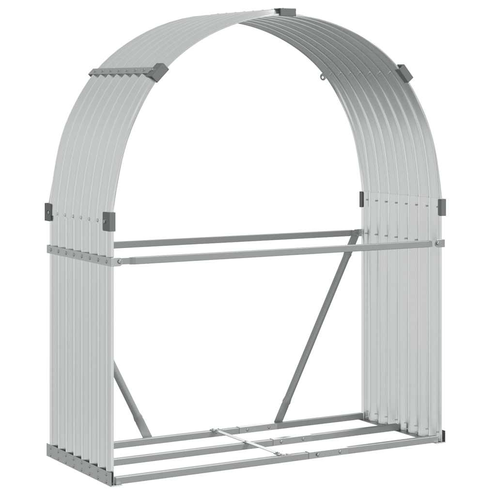 Vidaxx stockage de bois de chauffage 120x45x140 cm acier galvanisé couleur argent