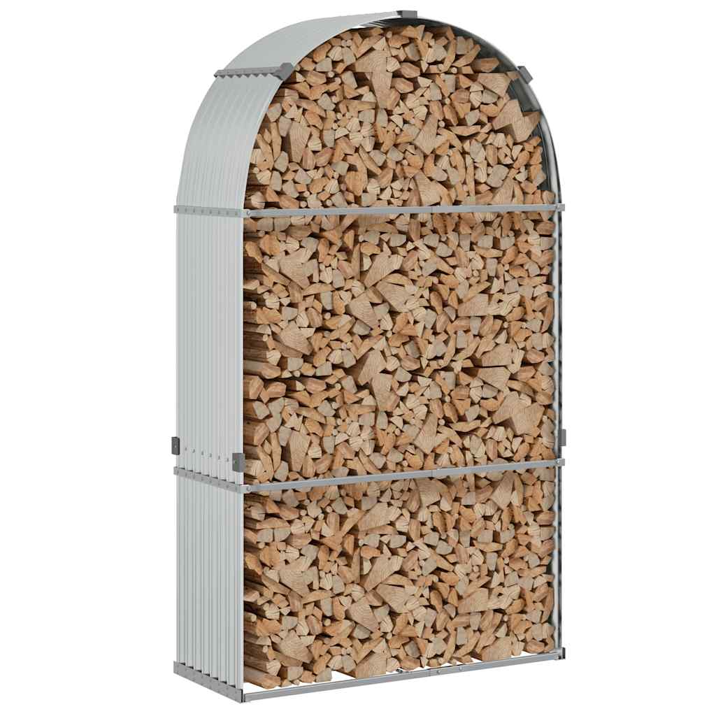 Vidaxx stockage de bois de chauffage 120x45x210 cm acier galvanisé couleur argent