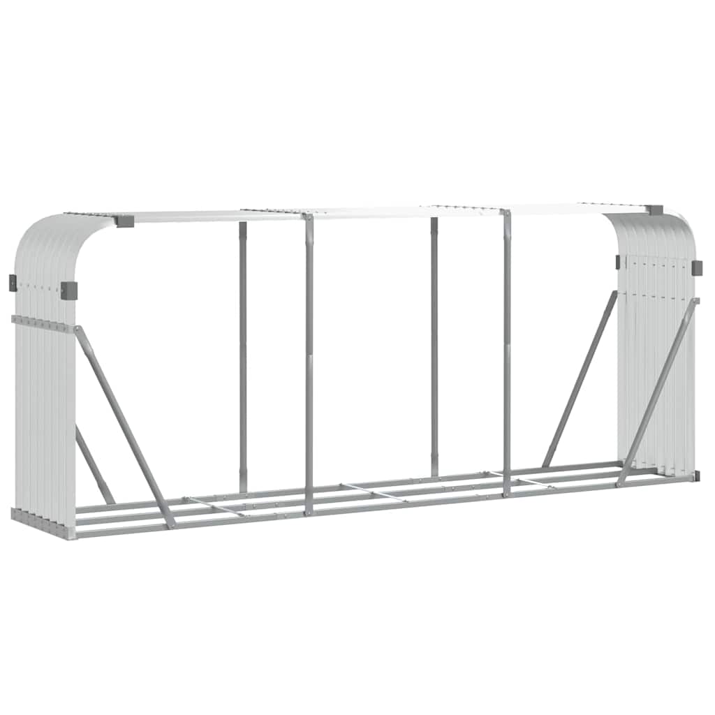 Vidaxx stockage de bois de chauffage 234x45x100 cm acier galvanisé couleur argent