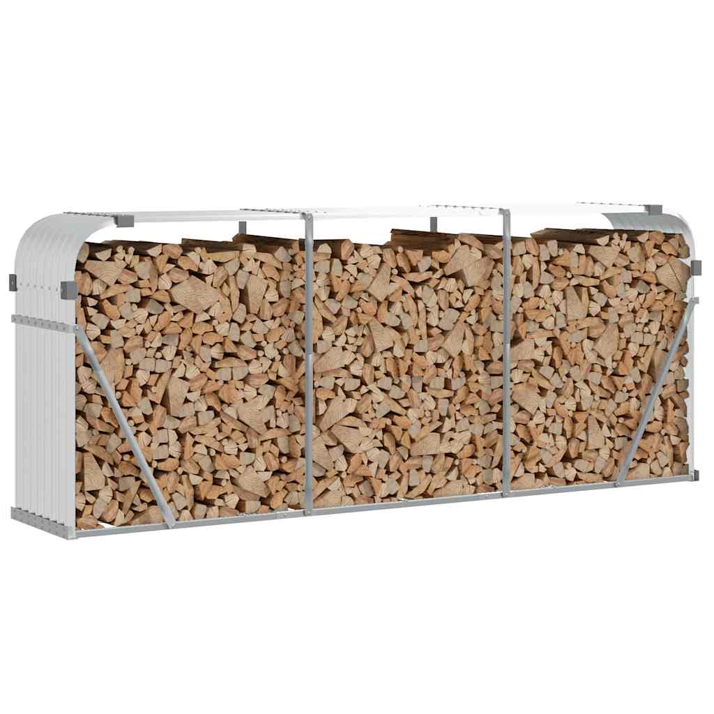 Vidaxx stockage de bois de chauffage 234x45x100 cm acier galvanisé couleur argent