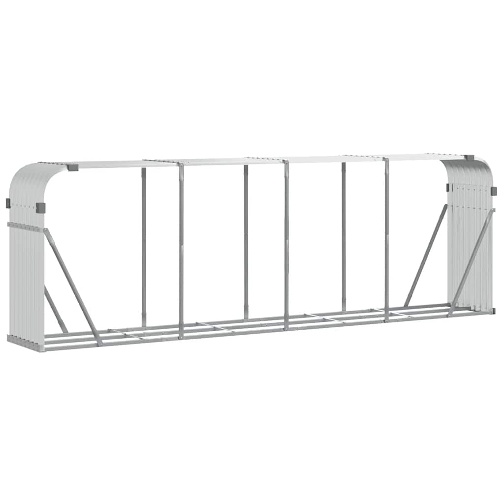 Vidaxx stockage de bois de chauffage 300x45x100 cm acier galvanisé couleur argent