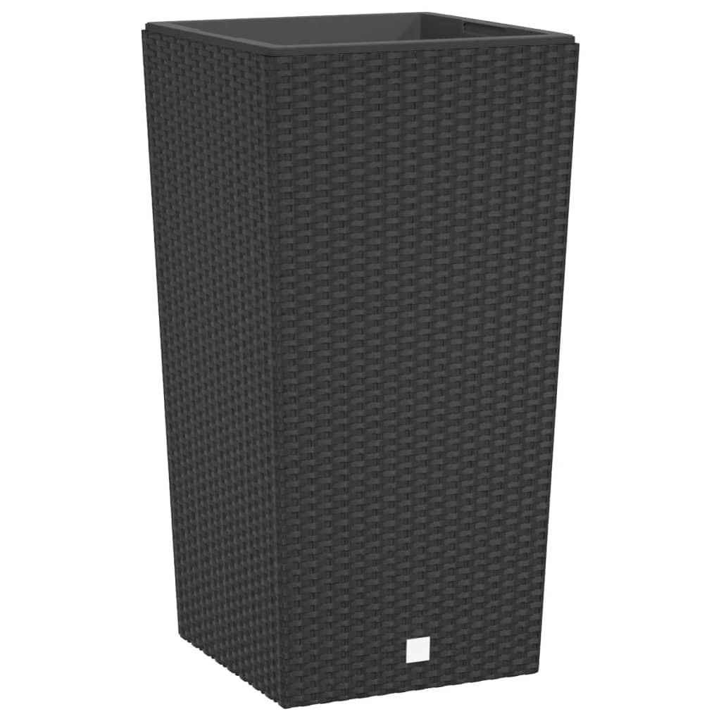 VidaXL Jardinière avec plateau amovible aspect rotin 21 49 L PP anthracite