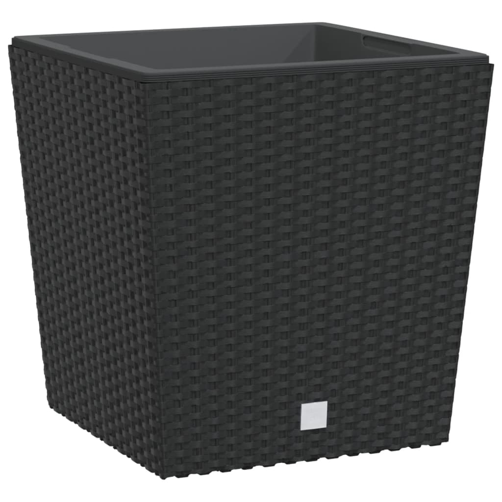 Vidaxxl jardinière avec plateau amovible aspect rotin 21 32 l pp anthracite