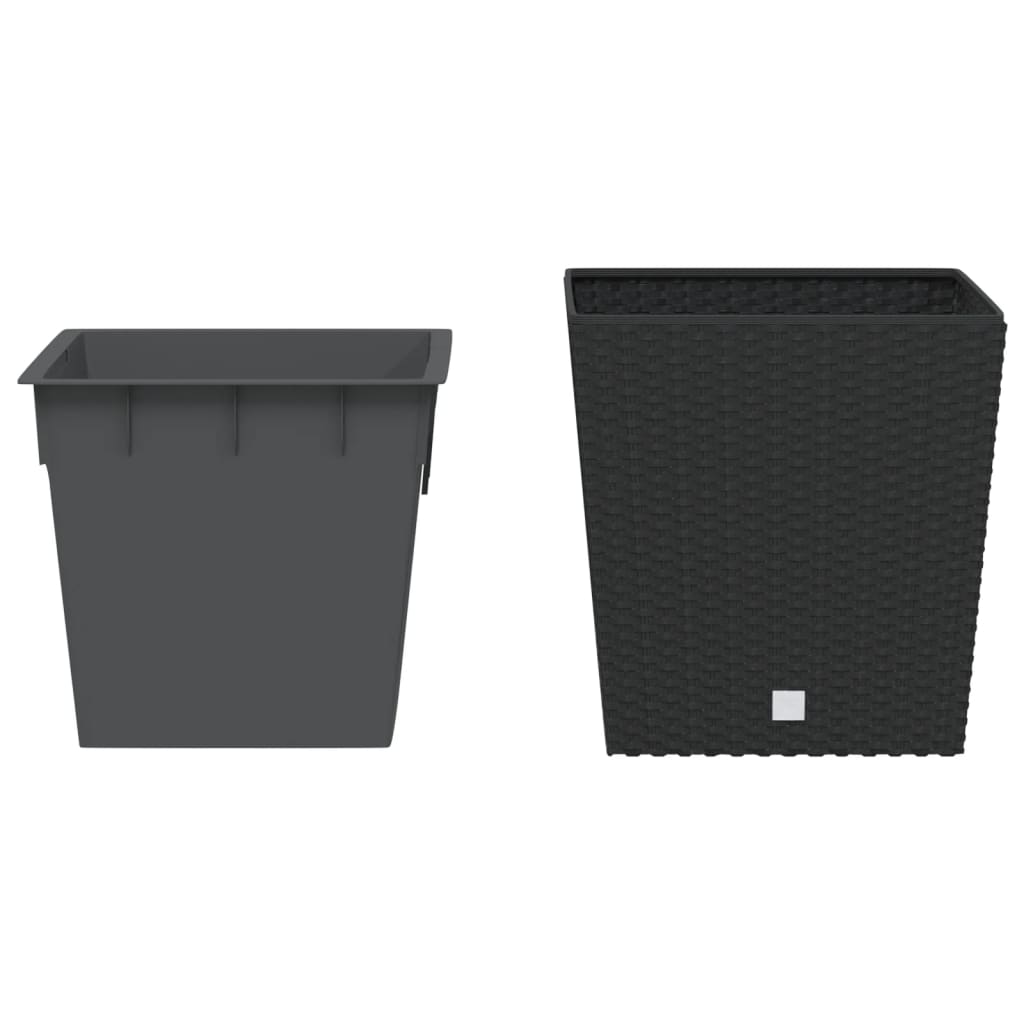 Vidaxxl jardinière avec plateau amovible aspect rotin 21 32 l pp anthracite