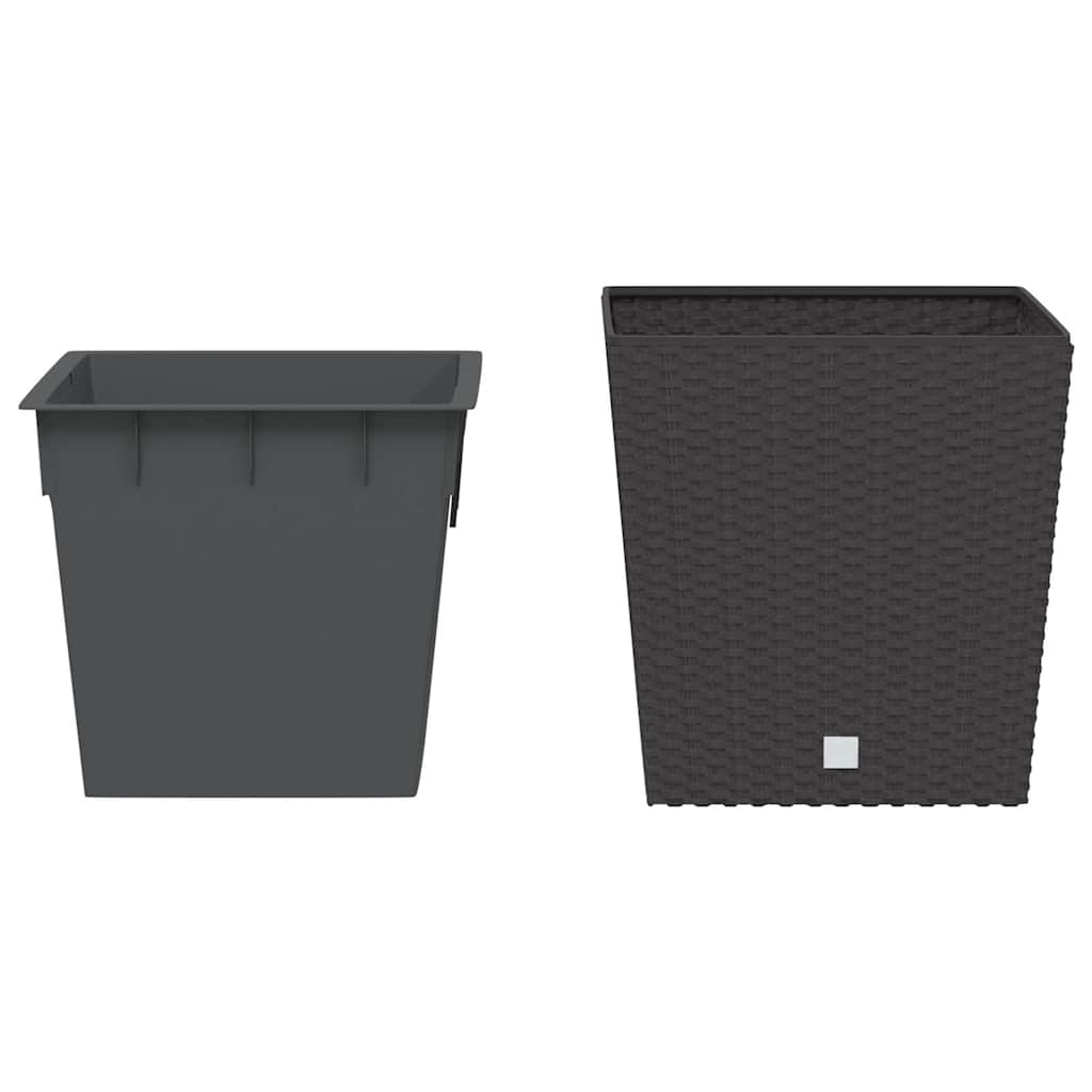 Vidaxxl jardinière avec plateau amovible aspect rotin 21 32 l pp marron