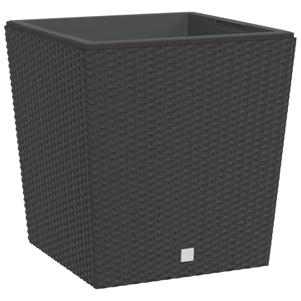 Vidaxxl jardinière avec plateau amovible aspect rotin 37 64 l pp marron