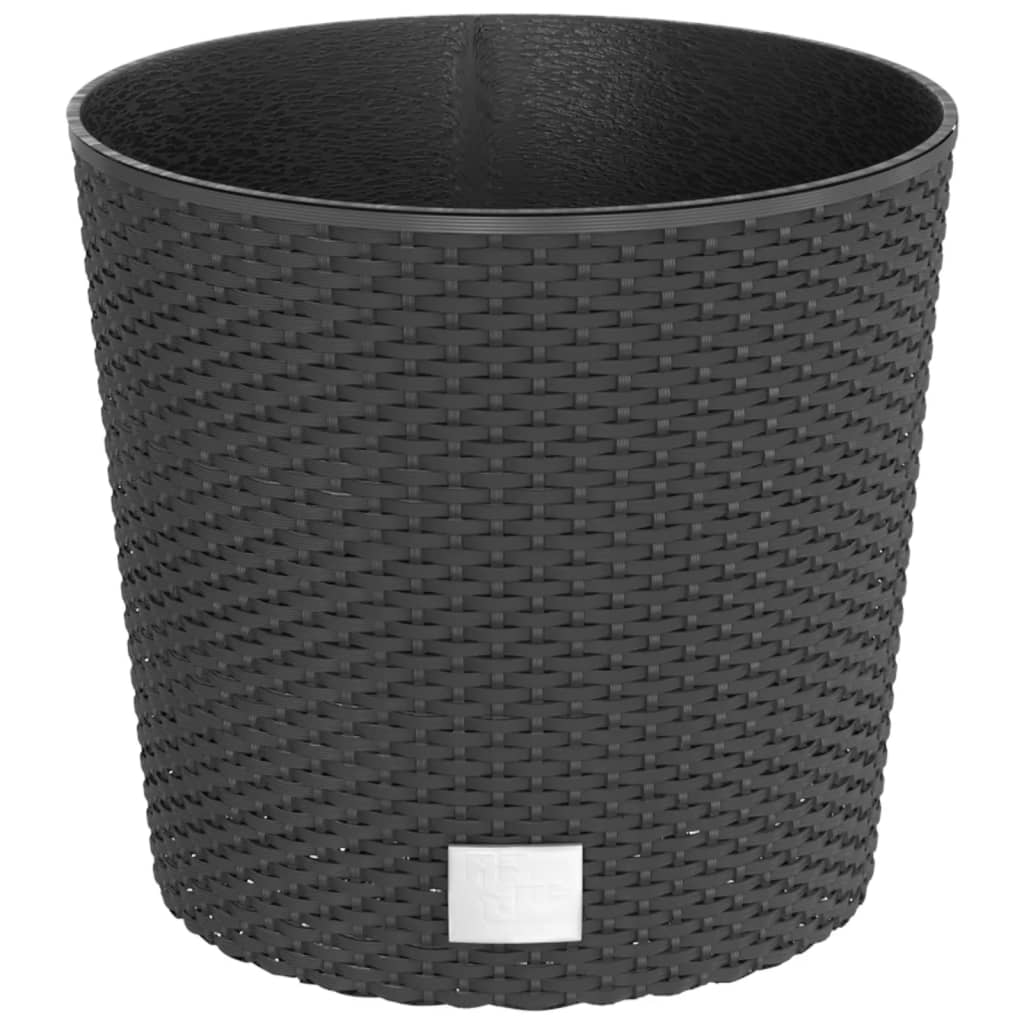 Vidaxl jardinière bac amovible aspect rotin 15 15,3 l pp anthracite