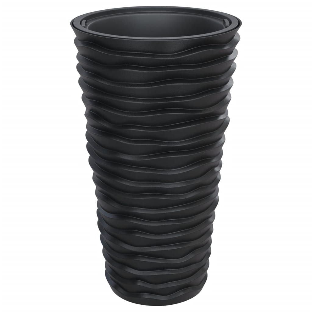 VidaXL Jardinière avec plateau amovible nervuré 8 22 L PP anthracite