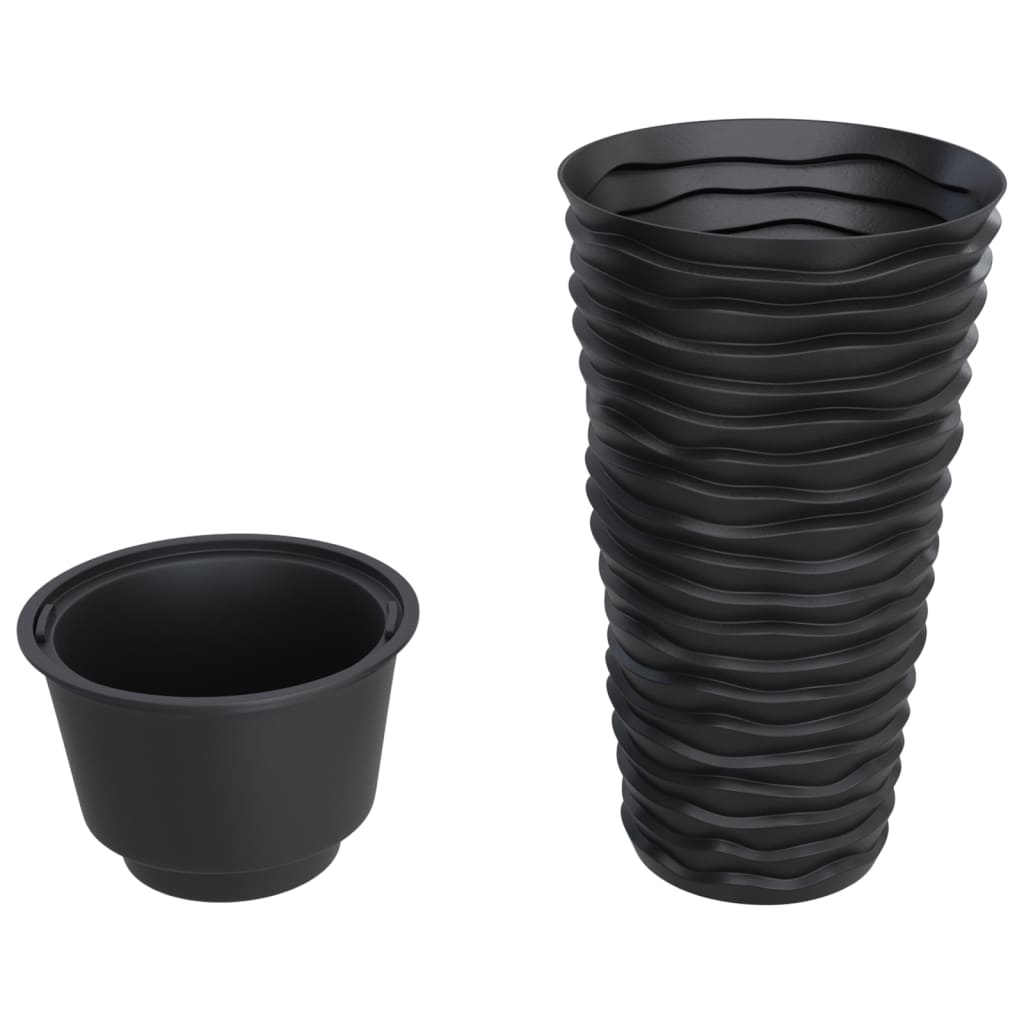 VidaXL Jardinière avec plateau amovible nervuré 8 22 L PP anthracite