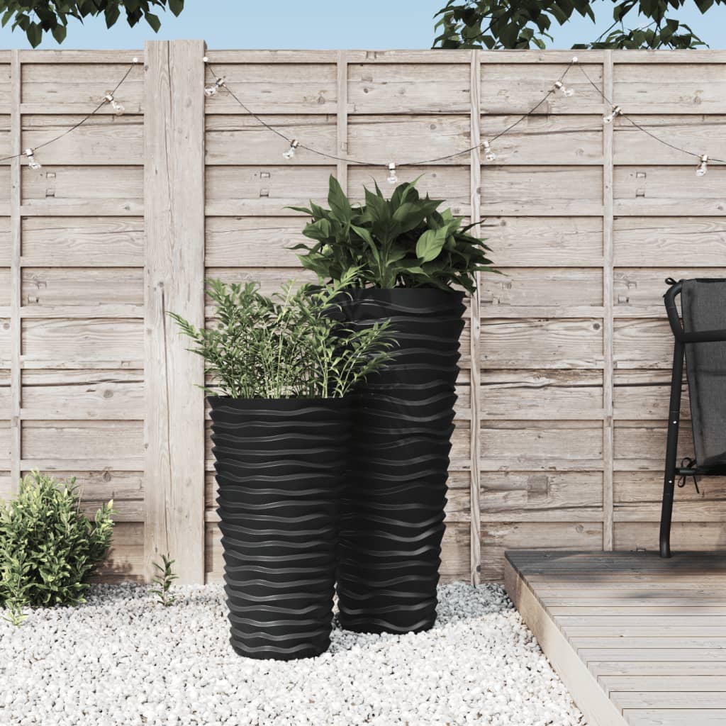 VidaXL Jardinière avec plateau amovible nervuré 8 22 L PP anthracite