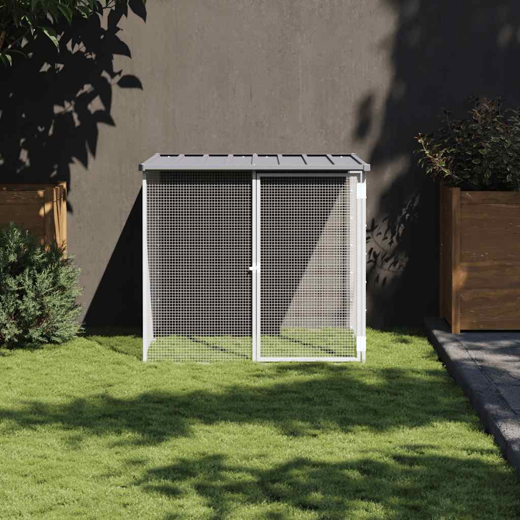 Poulailler Vidaxx avec toit 103x98x90 cm acier galvanisé gris clair
