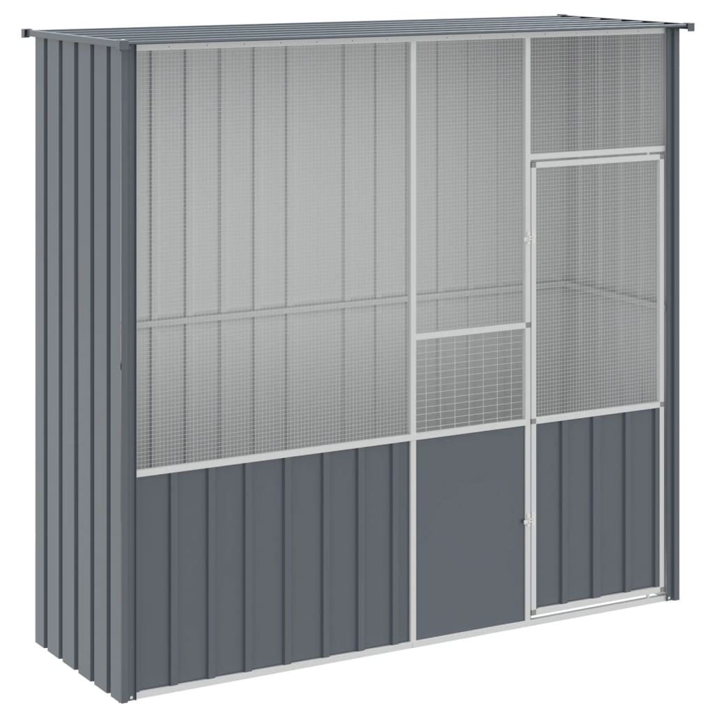 VidaXL Cage à oiseaux 215x78x200 cm acier galvanisé anthracite