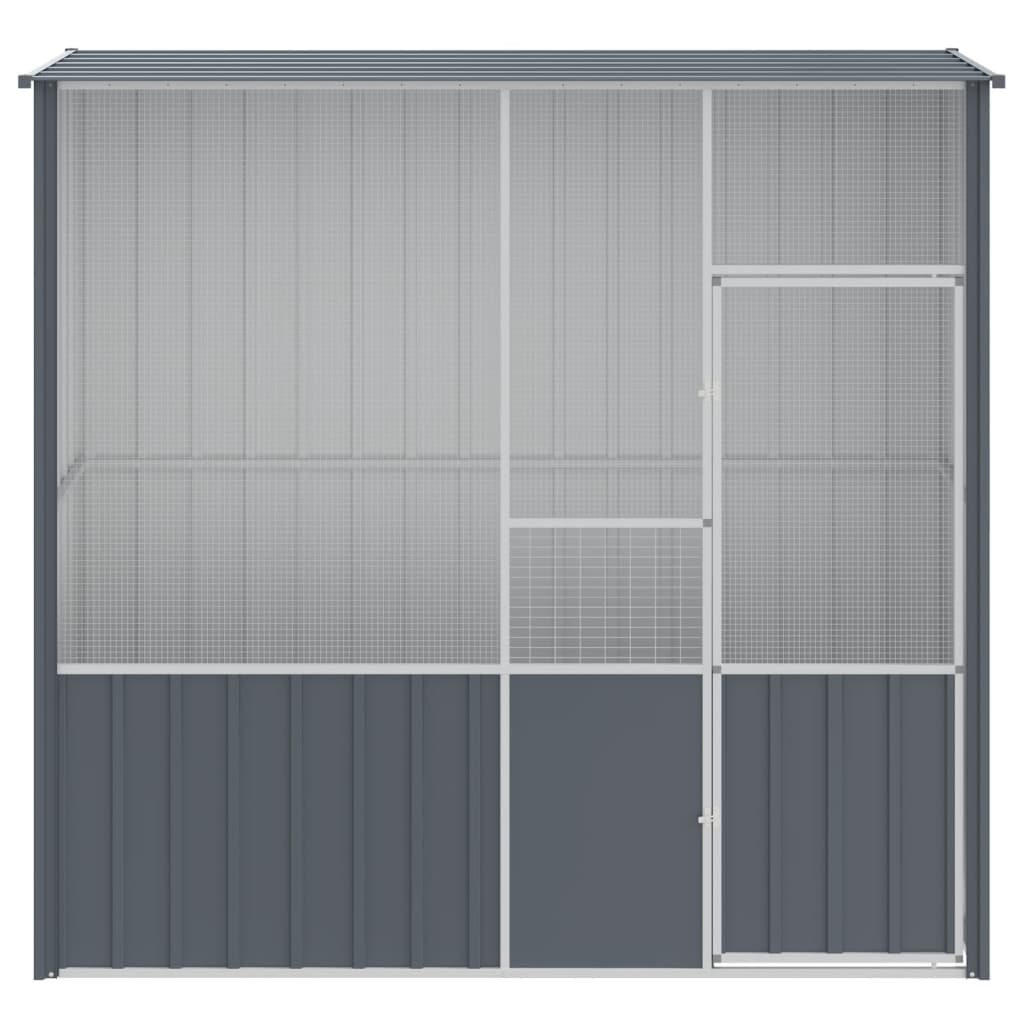 VidaXL Cage à oiseaux 215x78x200 cm acier galvanisé anthracite