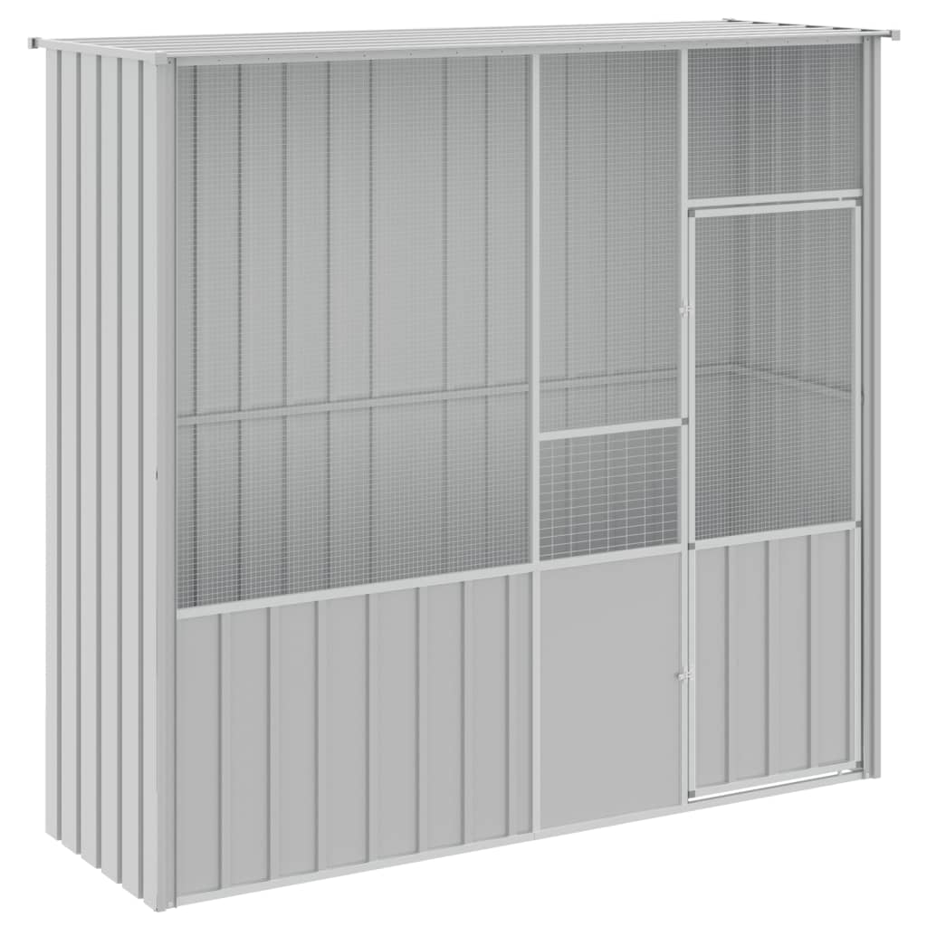 VidaXL Cage à oiseaux 215x78x200 cm acier galvanisé gris